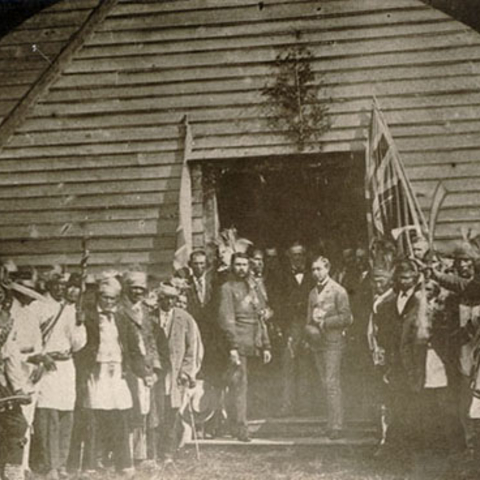 Prince Arthur at the Mohawk Chapel in Brantford, Ontario.