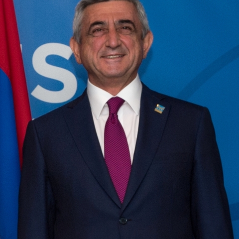 President Serzh Sargsyan at a NATO meeting in 2014.