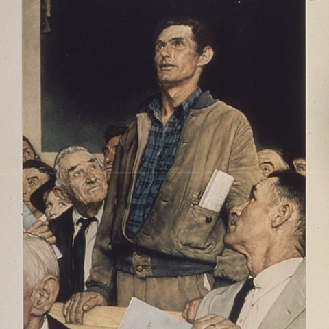 Norman Rockwell’s 1943 depiction of freedom of speech.