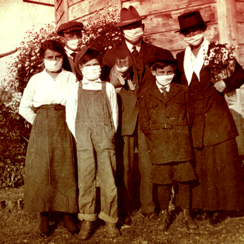 Group of people wearing masks