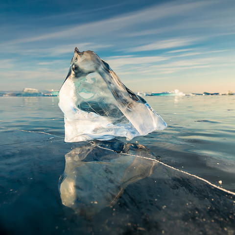 Glacial ice on Lake Baikal