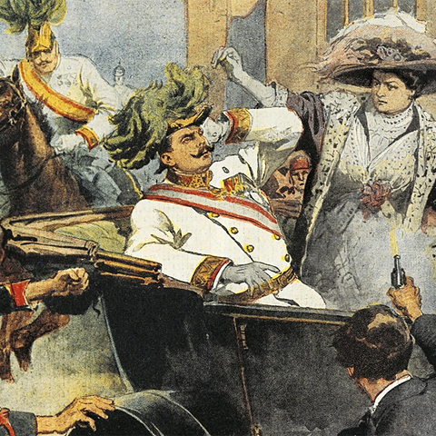 Painting of the assassination of Archduke Franz Ferdinand