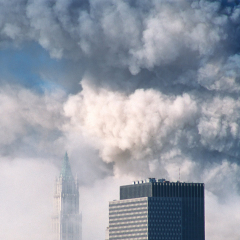 The World Trade Center towers on September 11, 2001