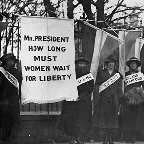 Suffragettes protest for the right to vote
