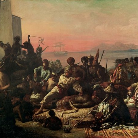 The Slave Trade by Auguste Francois Biard (1833).