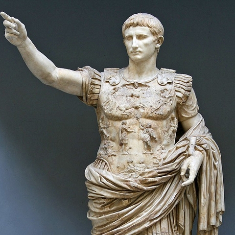 The Prima Porta Statue shows a powerful and youthful Augustus making an address