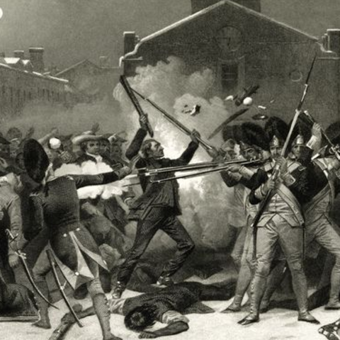 This 1878 engraving shows the chaos at the scene of the Boston Massacre