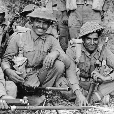 Indian troops in Burma, 1944.