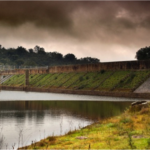 The Cornalvo Dam, near the city of Mérida in Spain.