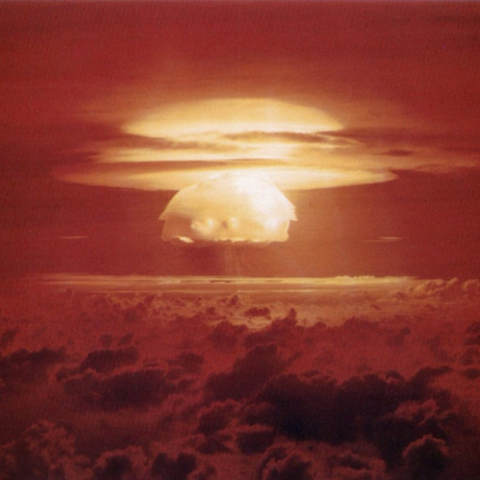 The detonation of the Castle Bravo thermonuclear bomb