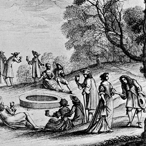 illustration of people around a fire ring