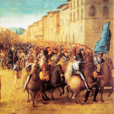 French troops under Charles VIII entering Florence, 1494.