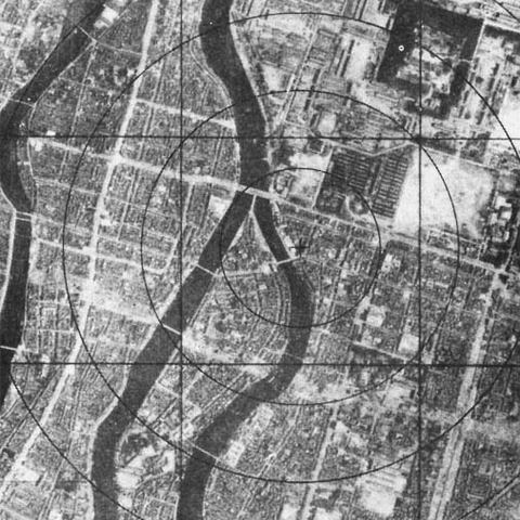 Aerial view of Hiroshima before the bombing 