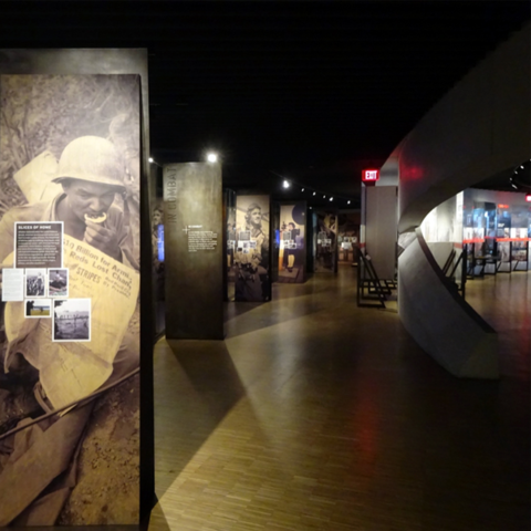 Inside the National Veteran's Museum and Memorial - The NVMM's exhibits chronicle the stages of a veteran's experience.