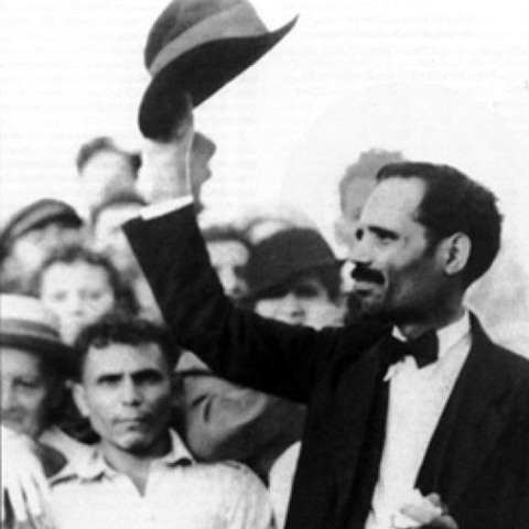 Pedro Albizu Campos, noted anti-imperialist, addressing a crowd in 1936