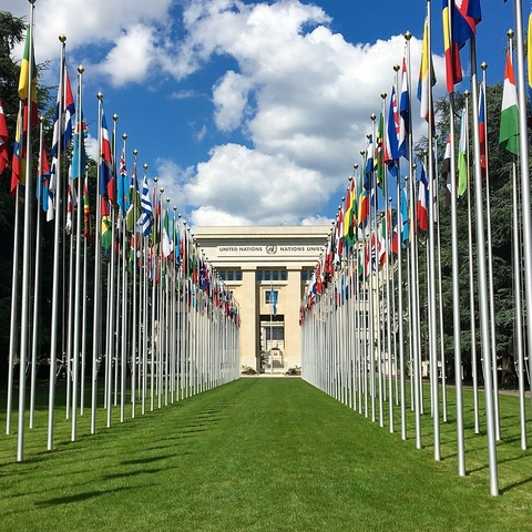 The United Nations headquarters in Geneva.