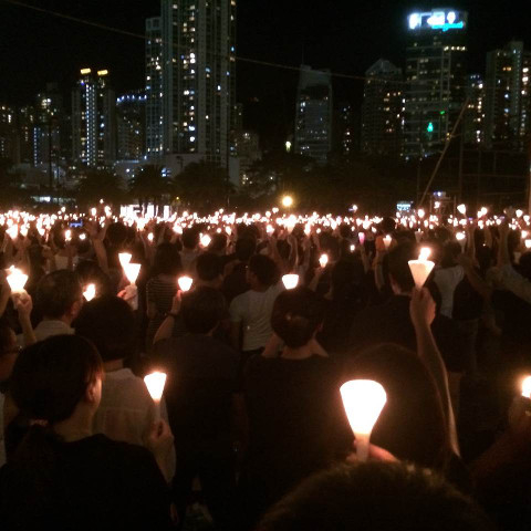 June 4th, 2014, at Hong Kong’s Victoria Park (Photo by the author)