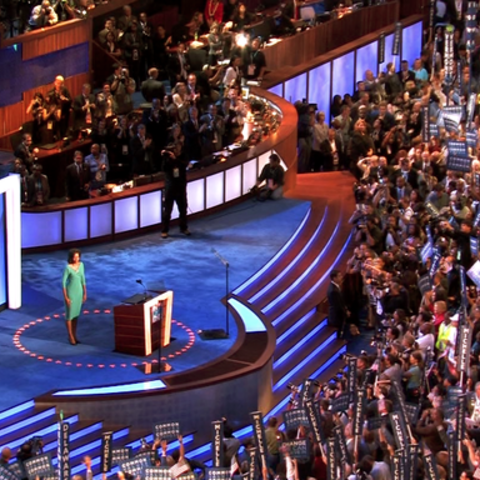 Michelle Obama speaks at the 2008 Democratic National Convention