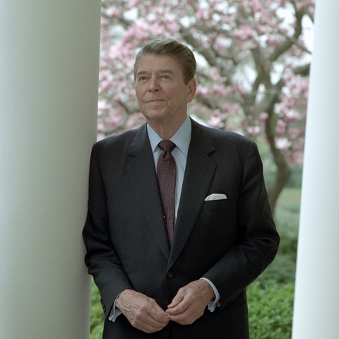 President Ronald Reagan during an interview in 1988.