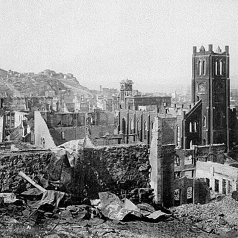 Destruction in San Francisco after the 1906 earthquake.