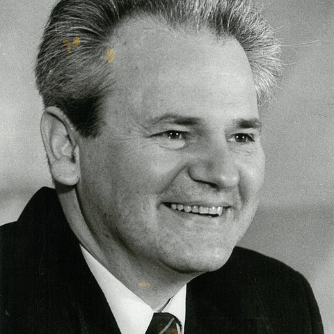 A portrait of Slobodan Milosevic