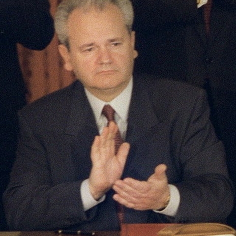 Slobodan Milosevic, just after signing the Dayton Agreement