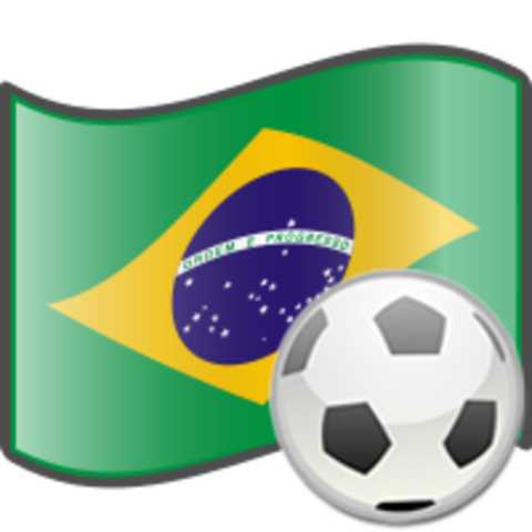 The Brazilian flag and a soccer ball