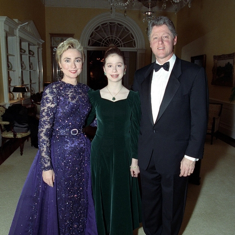 President Bill Clinton, First Lady Hillary Clinton, and Chelsea Clinton in 1993.