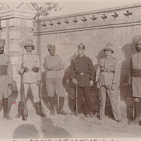 German and Indian troops as part of the international coalition to put down the Boxer Rebellion