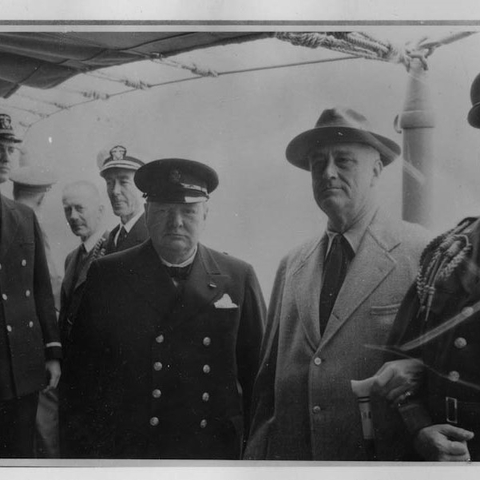 FDR and Churchill at the Atlantic Conference in 1941.