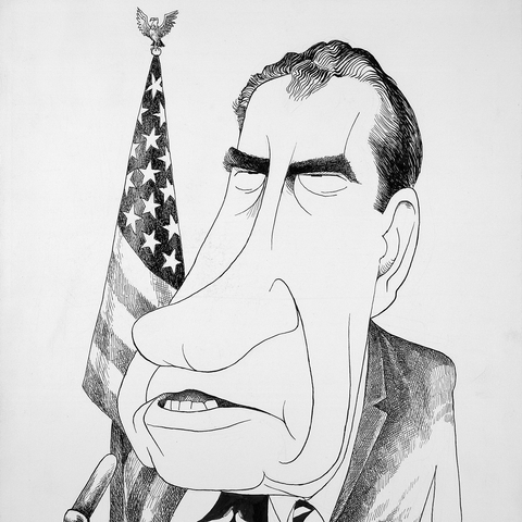 Caricature of President Nixon in 1970.