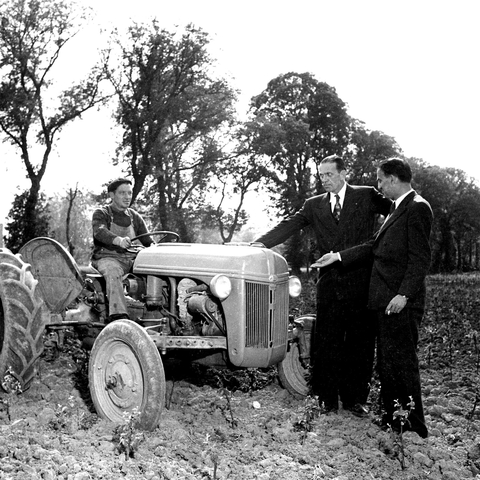 A tractor purchased through the Marshall Plan for France.