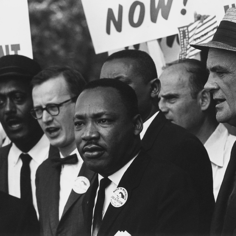Dr. Martin Luther King, Jr. at the Civil Rights March on Washington in 1963.