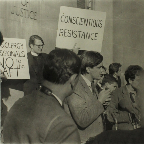 Anti-draft protest outside the Department of Justice in 1967.