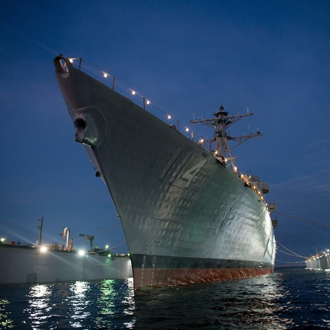 Launching of the USS RALPH JOHNSON in Mississippi.