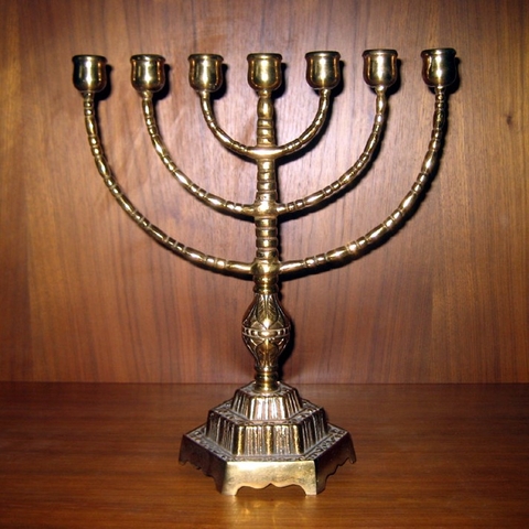 A Jewish menorah, which is used during Hanukkah.