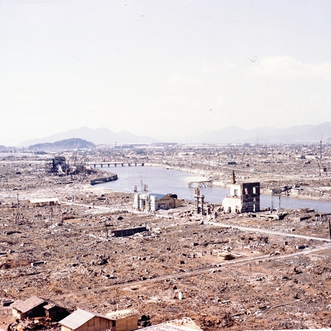 Hiroshima after the U.S. dropped an atomic bomb on the Japanese city.