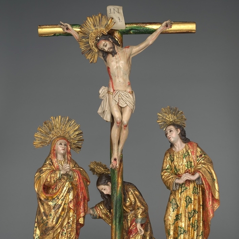 A sculpture of Jesus's crucifixion from the eighteenth century.