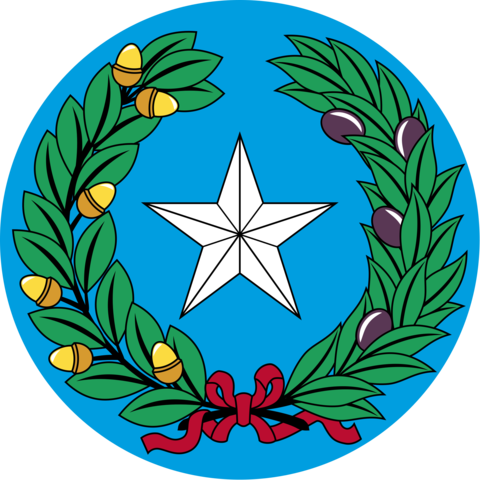 The coat of arms of the Republic of Texas from the 19th century.