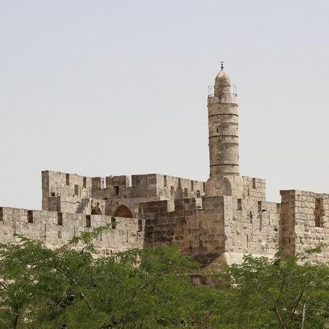 The Tower of David in the Old City of Jerusalem.
