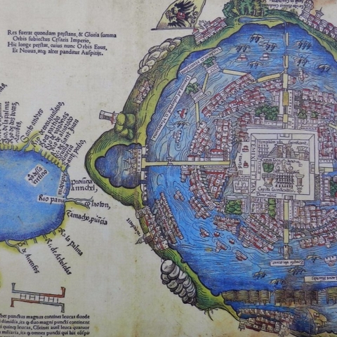 The Nuremburg Map of 1524 is the earliest known European visualization of Tenochtitlan