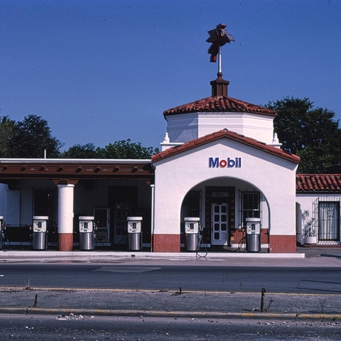A Mobil gas station in 1982.