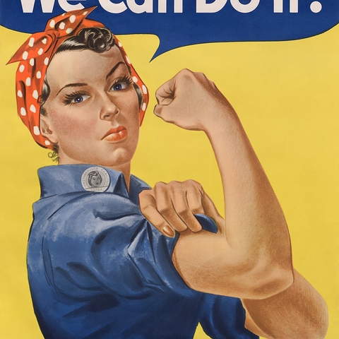 The "We Can Do It!" war-propaganda poster from 1943 was re-appropriated as a symbol of the feminist movement in the 1980s.