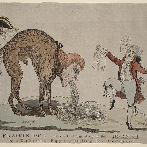 The Prairie Dog is an anti-Jefferson satire, relating to Jefferson's covert negotiations for the purchase of West Florida from Spain in 1804.