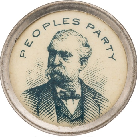 1892 Populist Party presidential campaign button.