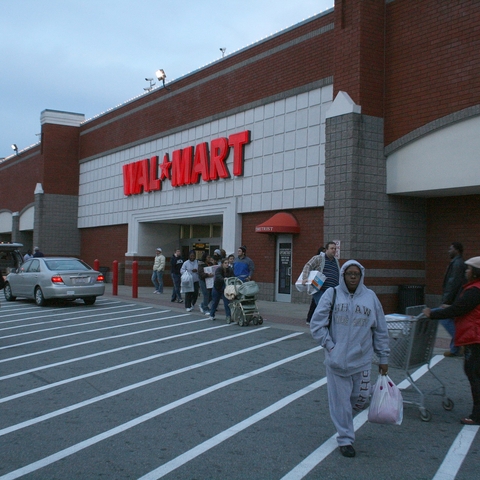 Black Friday shoppers in the morning at Walmart store in Durham, North Carolina.
