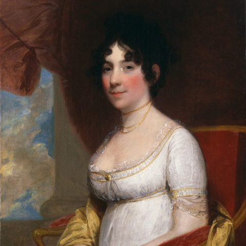 Dolley Madison, 1804, by Gilbert Stuart.