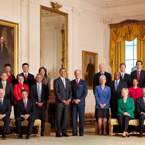 First Cabinet of President Barack Obama in the White House East Room.