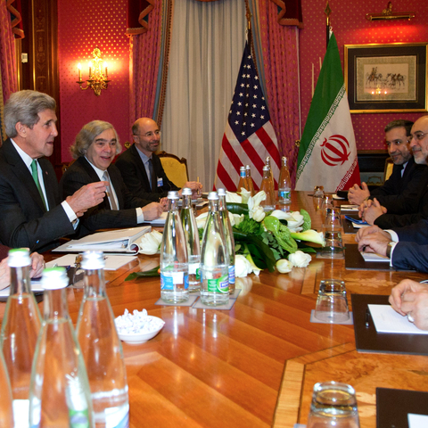 Secretary of State John Kerry continued his meetings in Lausanne with Iranian Foreign Minister Zarif. Under Secretary Wendy Sherman and Energy Secretary Ernest Moniz are participating in the meetings.