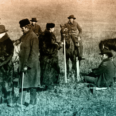 An allotment delegation approaches the Nez Perce